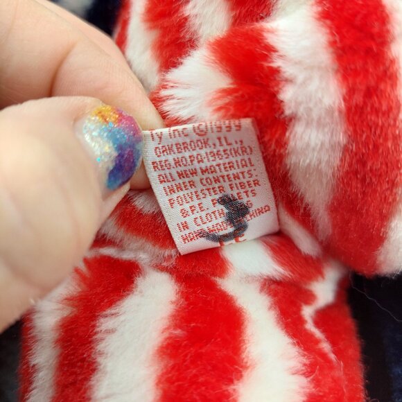 Vintage 1999 Spangle Patriotic PLUSH Bear Beanie Buddies USA Flag Retired TY 13" - Picture 5 of 5